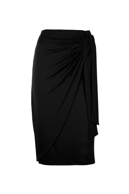 Black Slimming Anna Wrap Skirt