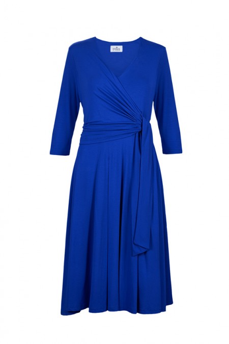 Royal Blue Slimming Mary Wrap Dress