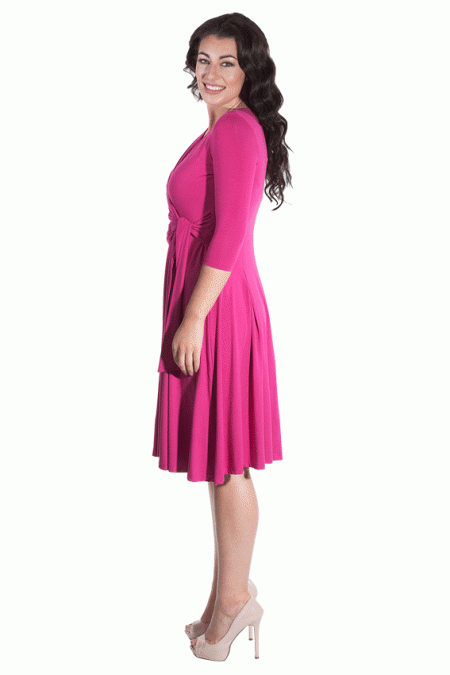 Pink Slimming Mary Wrap Dress